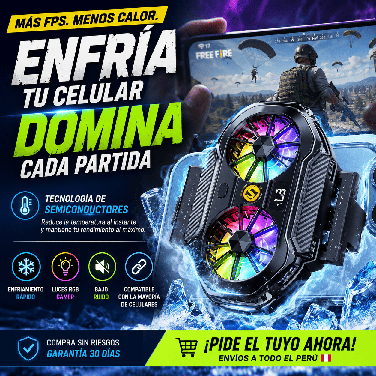 COOLER GAMER DOBLE PARA CELULAR