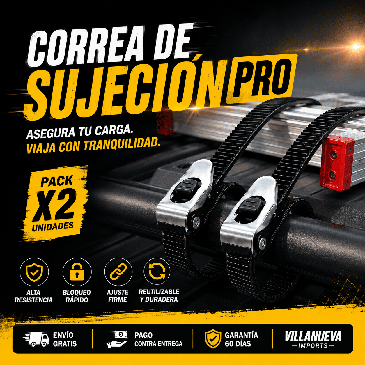 CORREA DE SUJECIÓN PRO - PACK DE 2 UNIDADES