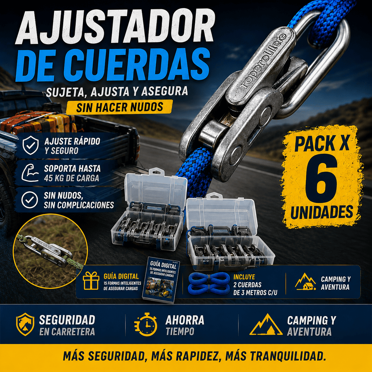 AJUSTADOR DE CUERDAS - PACK DE 6 UNIDADES