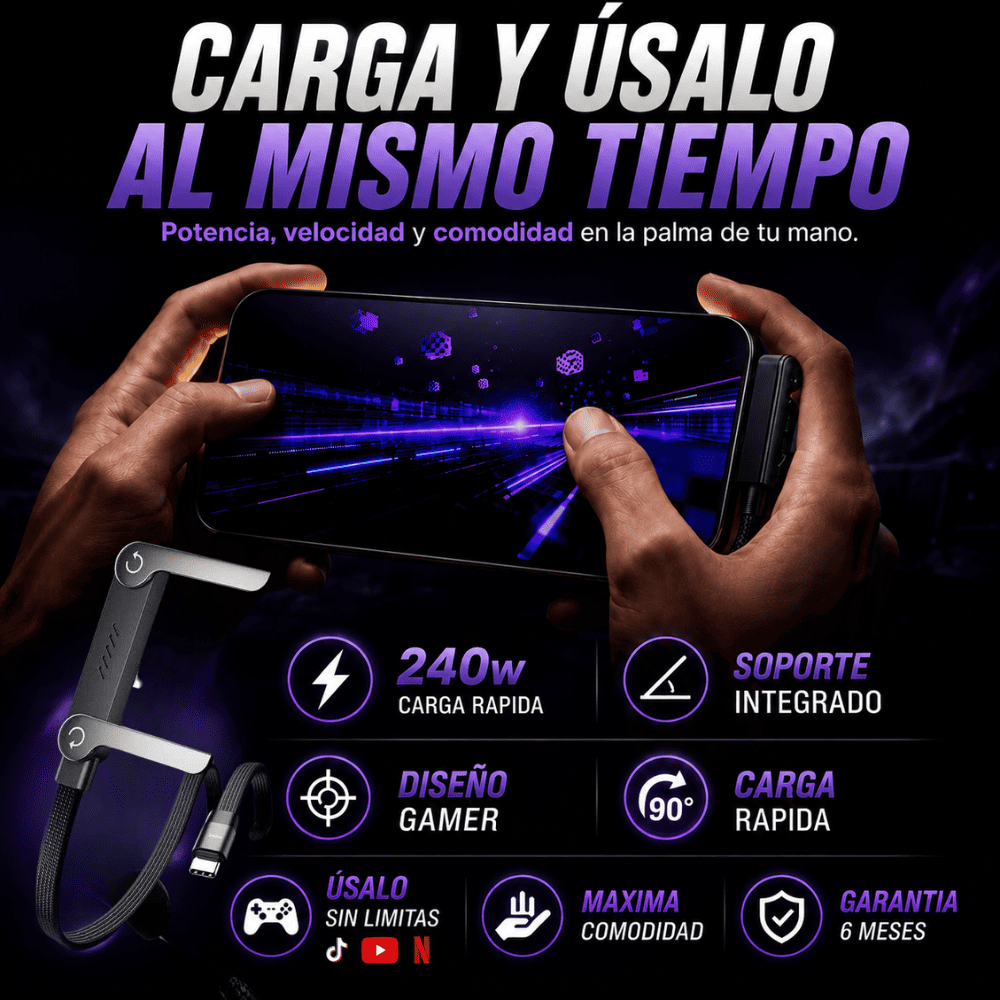 Cargador Ultrarápido 240W con Soporte Plegable