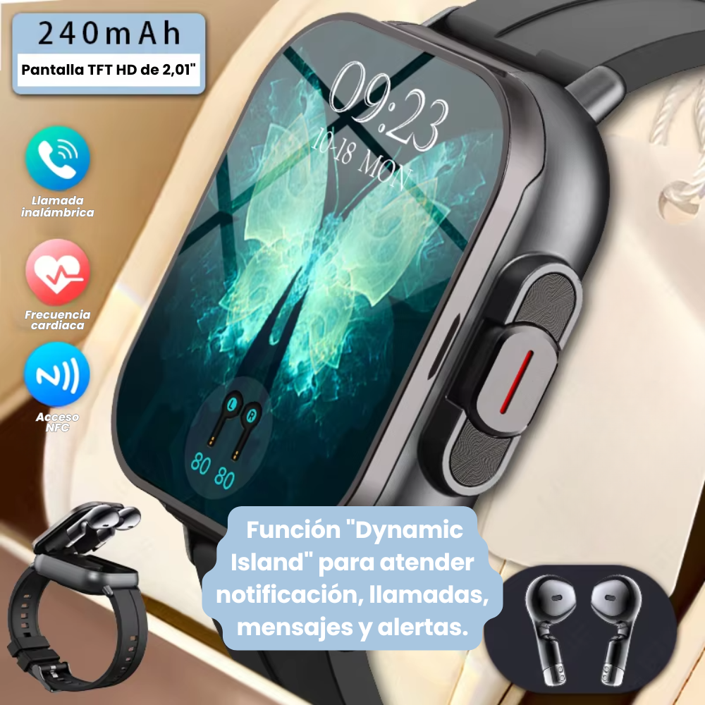 Smart Watch D8pro con Auriculares - 2 en 1