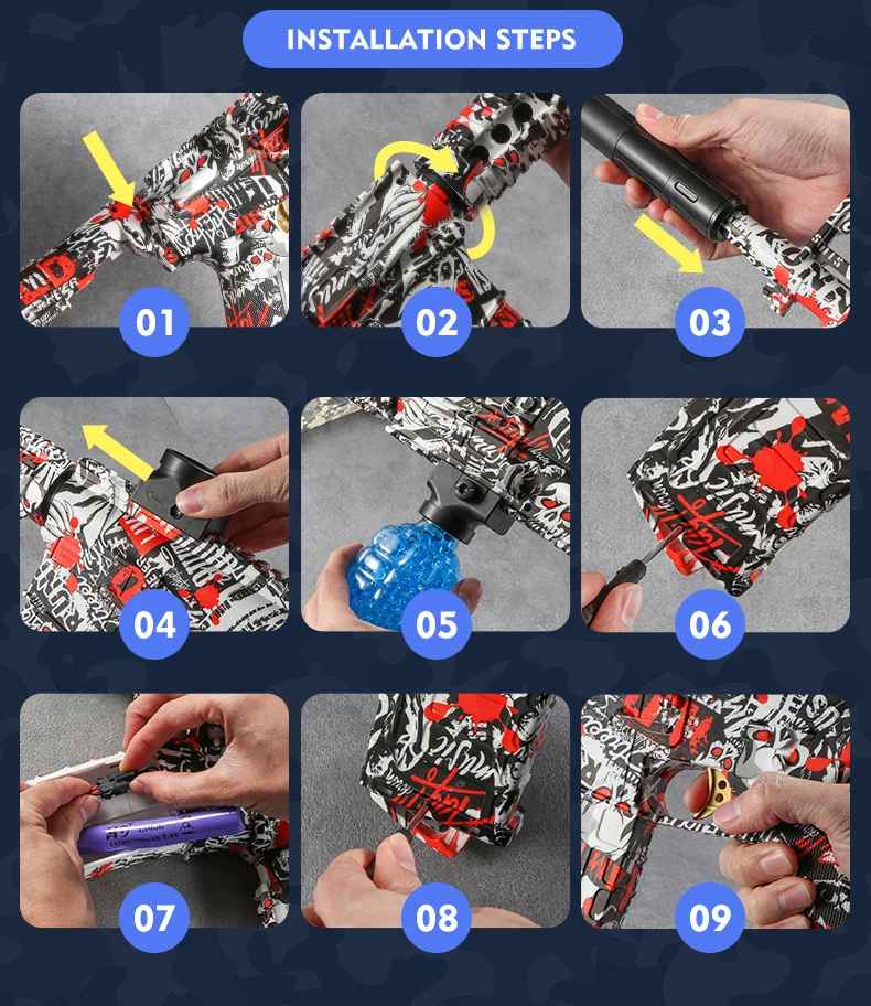 Pistola Hidrogel M416 con Luces RGB + Bota Humo ¡Diversión para toda la familia!